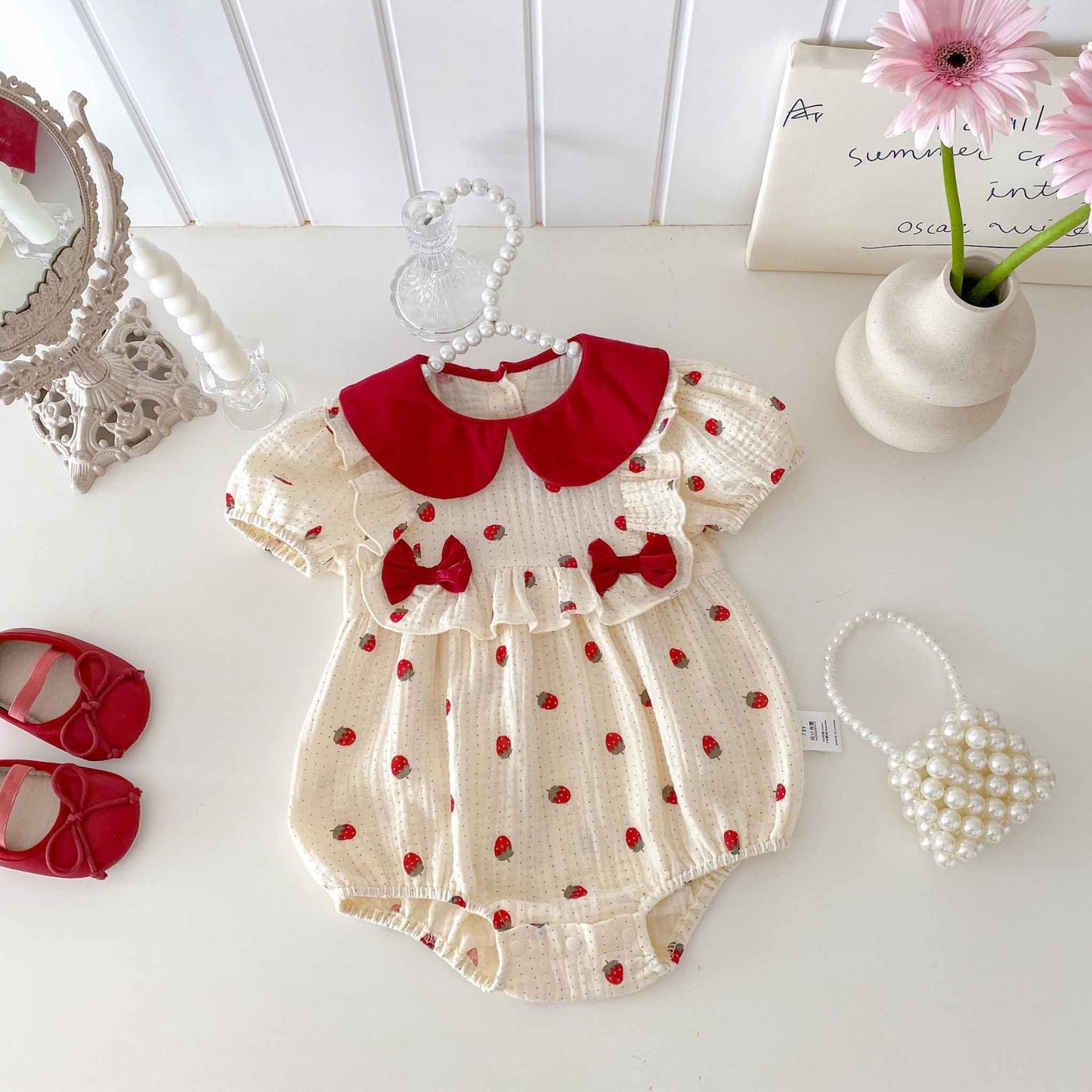 Berry bow romper