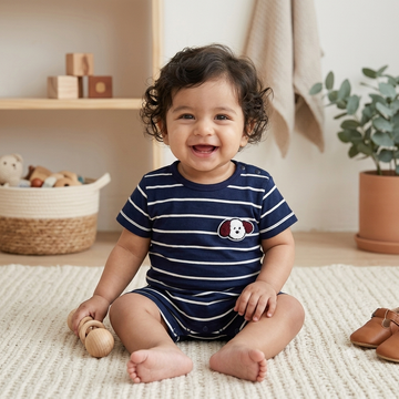 Stripe puppy romper