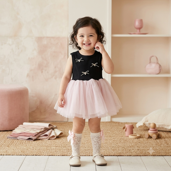 Bow heart tulle dress