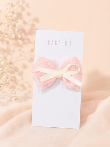 Fluffy bow hair clip