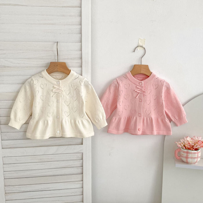Heart bow cardigan