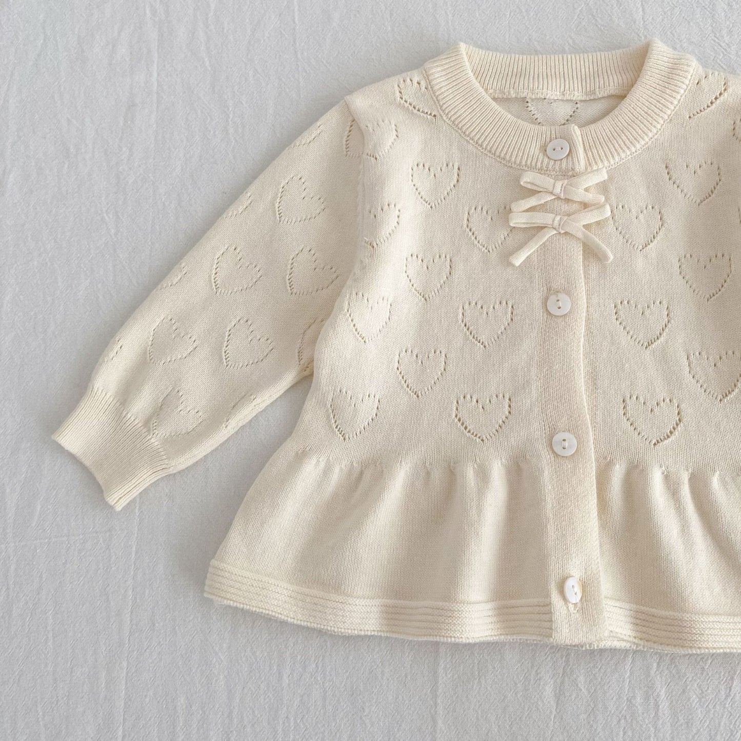 Heart bow cardigan