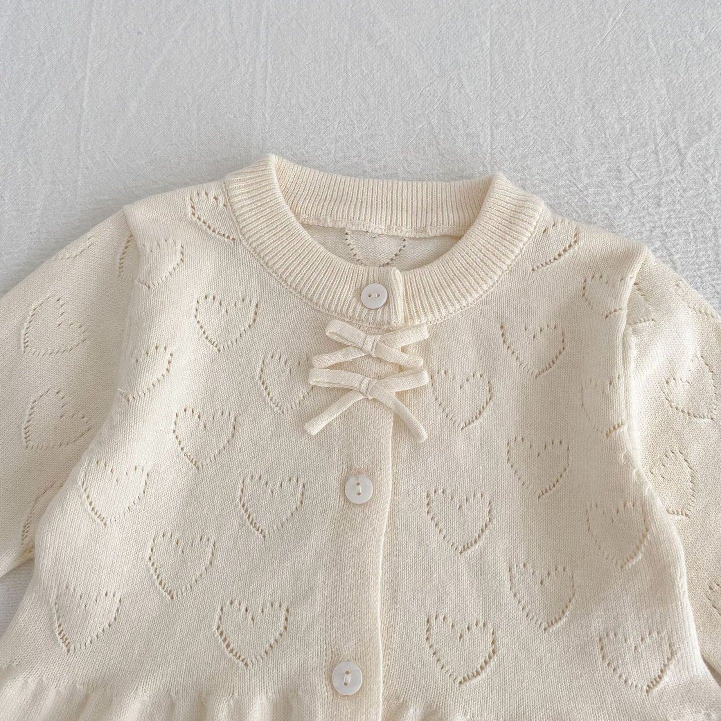 Heart bow cardigan