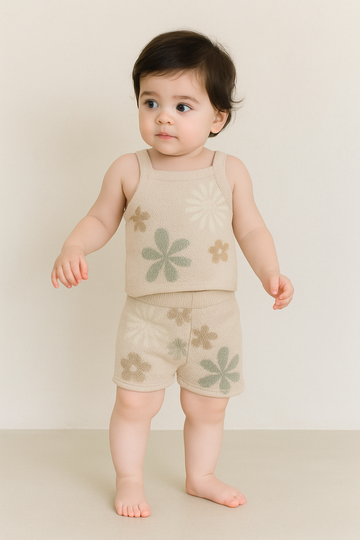 Knitted floral set