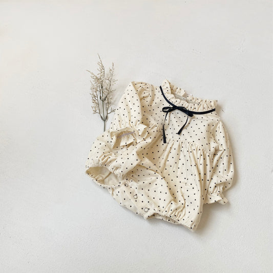 Dotty bow romper