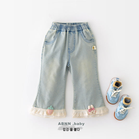Fade denim pants