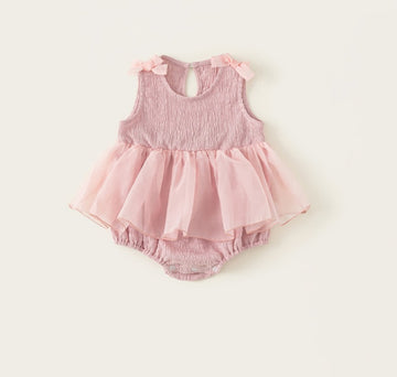Grizzly bow romper dress
