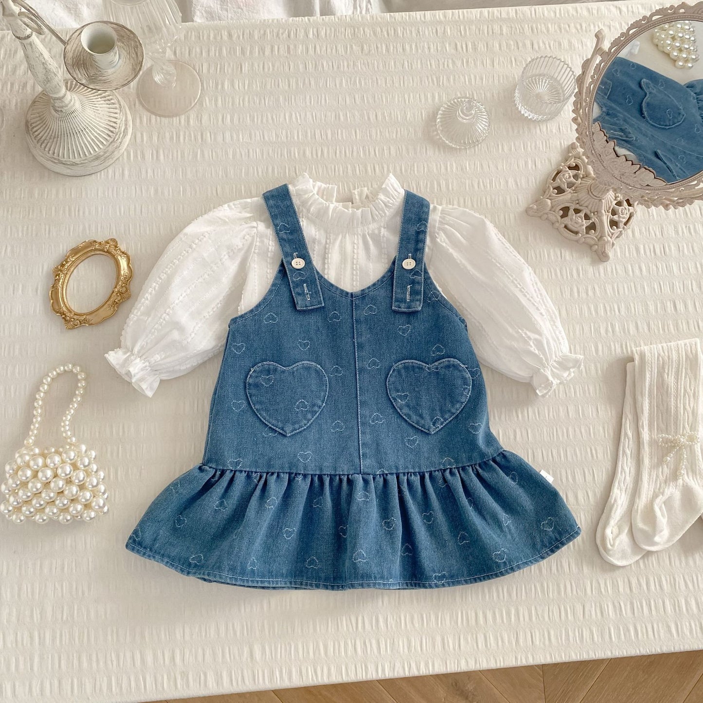 Denim pinafore dress