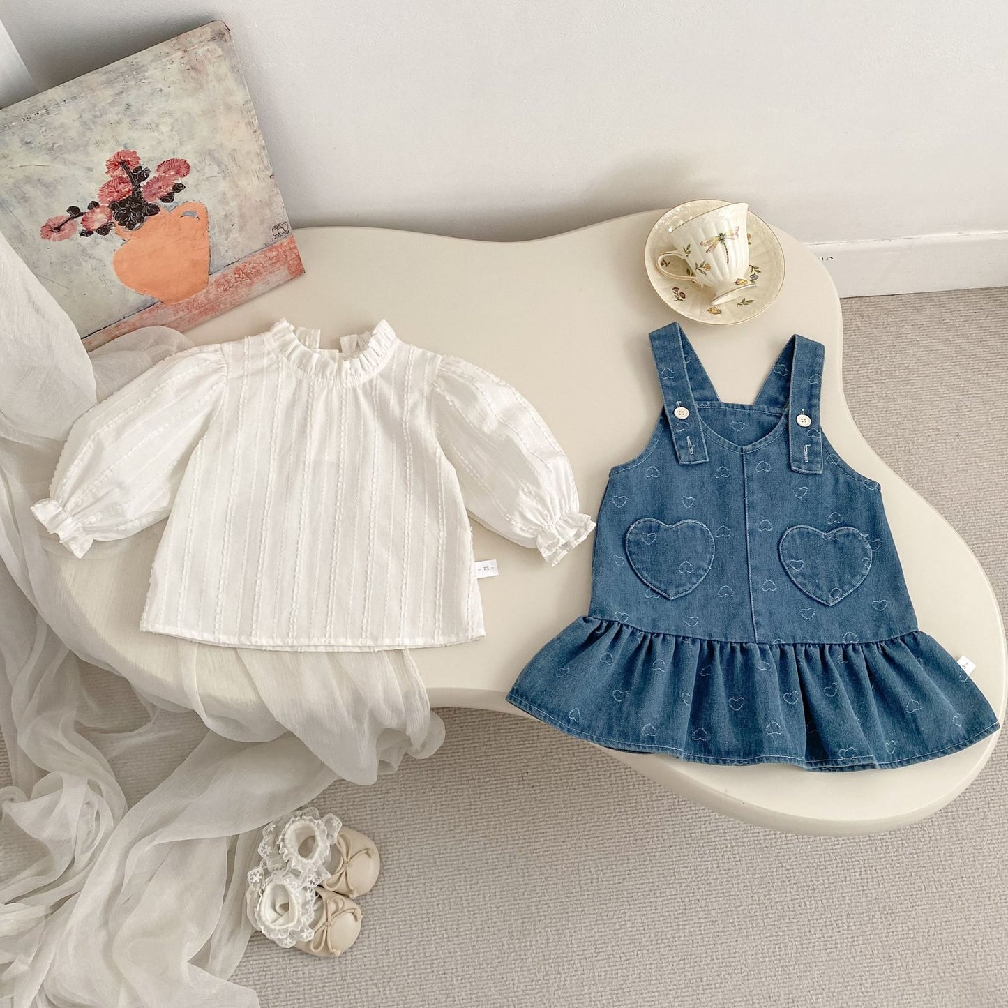 Denim pinafore dress