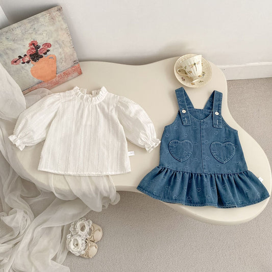 Denim pinafore dress