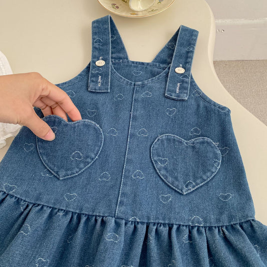 Denim pinafore dress