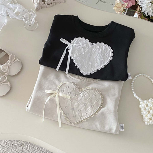 Bow heart sweatshirt